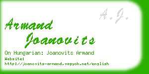 armand joanovits business card